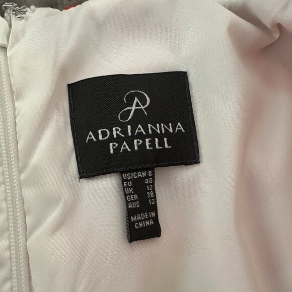 Adrianna Papell Floral Fit and Flare Sleeveless Dress Women's 8 Mesh Inserts - Picture 3 of 7